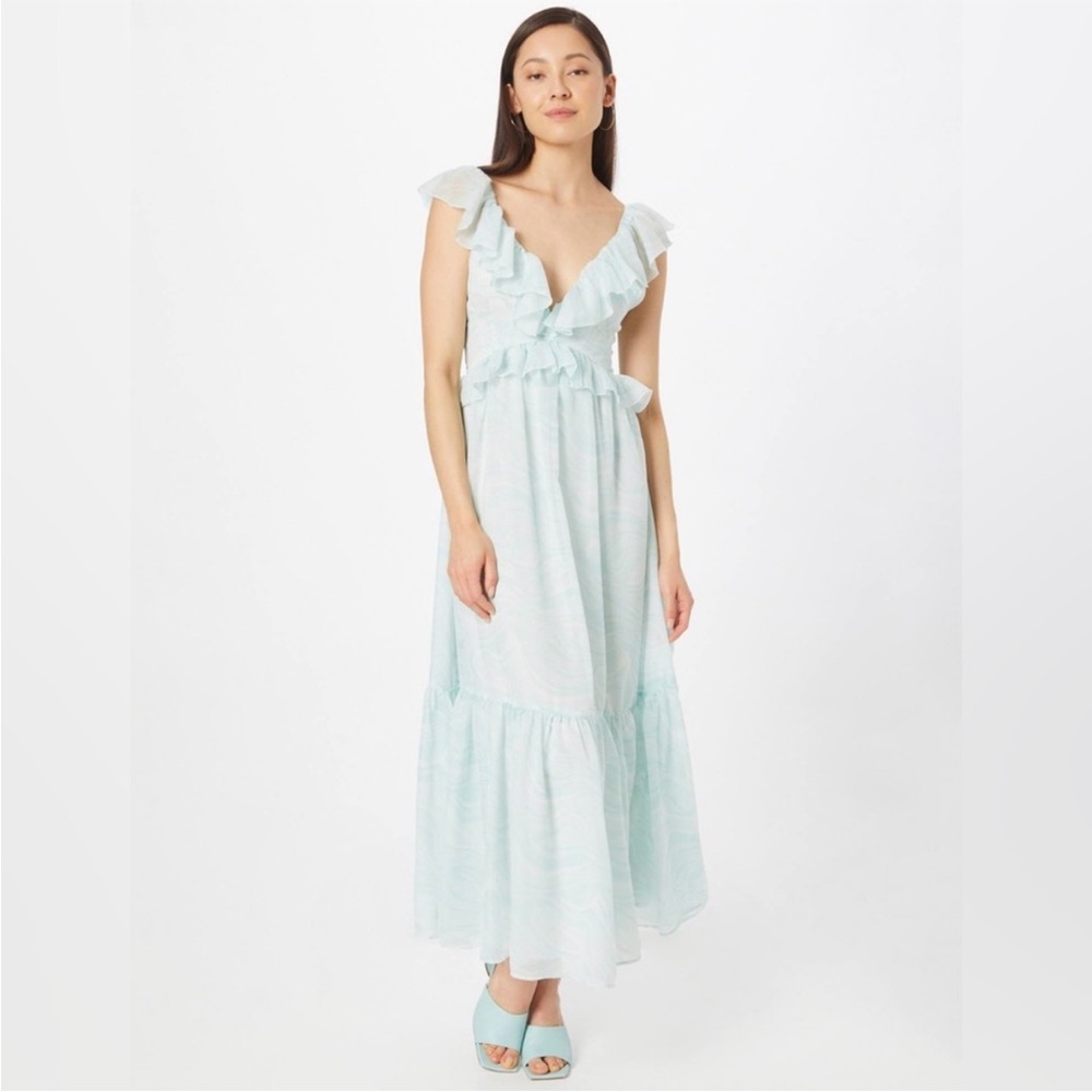 Abercrombie & Fitch Drama Ruffle Dress Maxi Long Wedding Guest NWOT Small